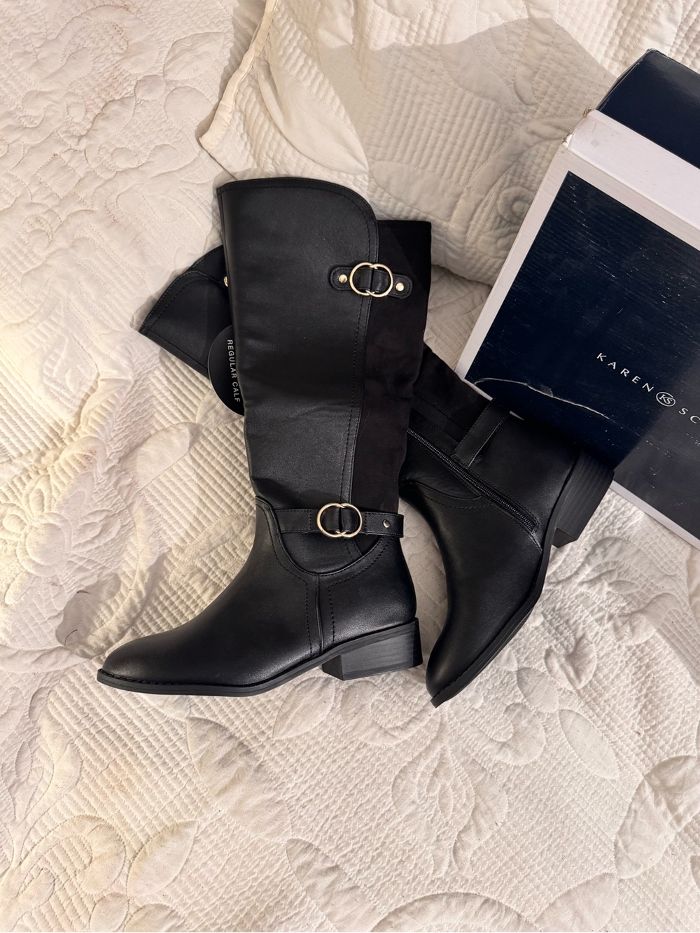 Karen Scott Leandraa Black Riding Boots – Size 7.5M